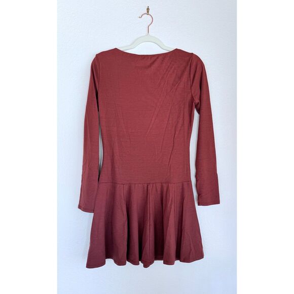 NWT Reformation Coen Jersey Knit Square Neck Mini Dress in Chianti Red Size M - Picture 7 of 16